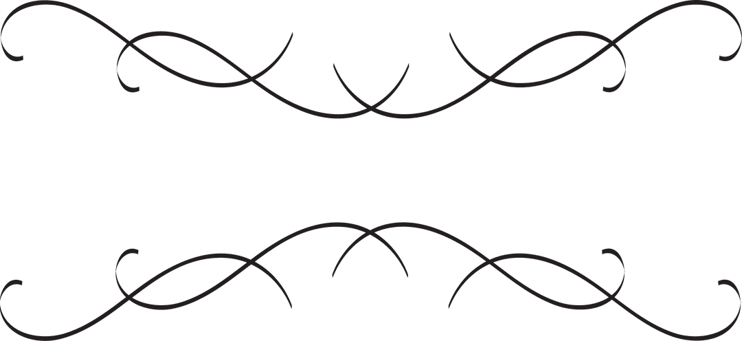 Elegant Abstract Black Curves on Transparent Background