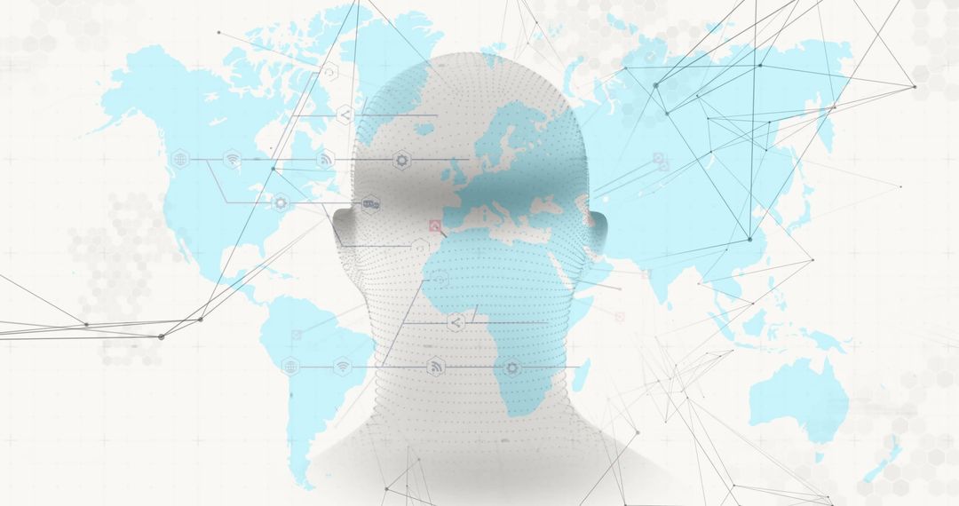 Digital Human Teal Map Connections Interface