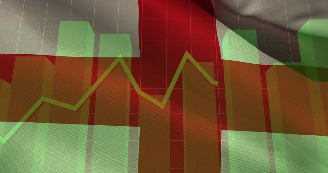 Digital Data Analysis with England Flag Background