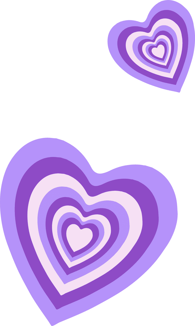 Purple Concentric Hearts with Transparent Background for Romance Themes