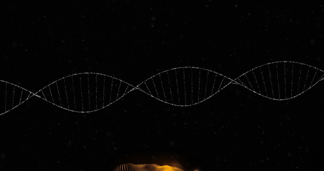 Digital DNA Structure Over Black Background
