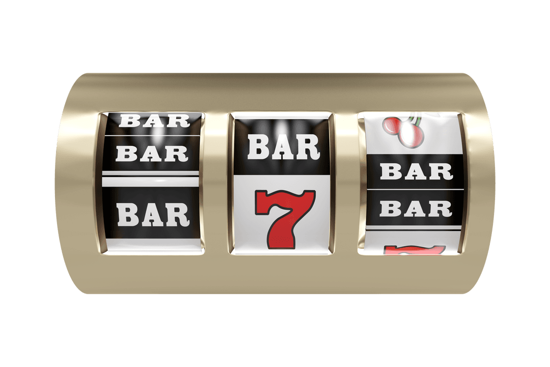 3D Transparent Casino Slot Machine Spinning Reels with Winning Symbols