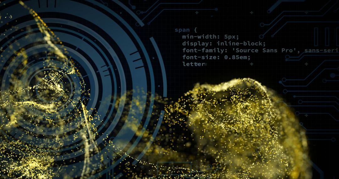 Abstract Digital Data with Network Theme and Tech Elements