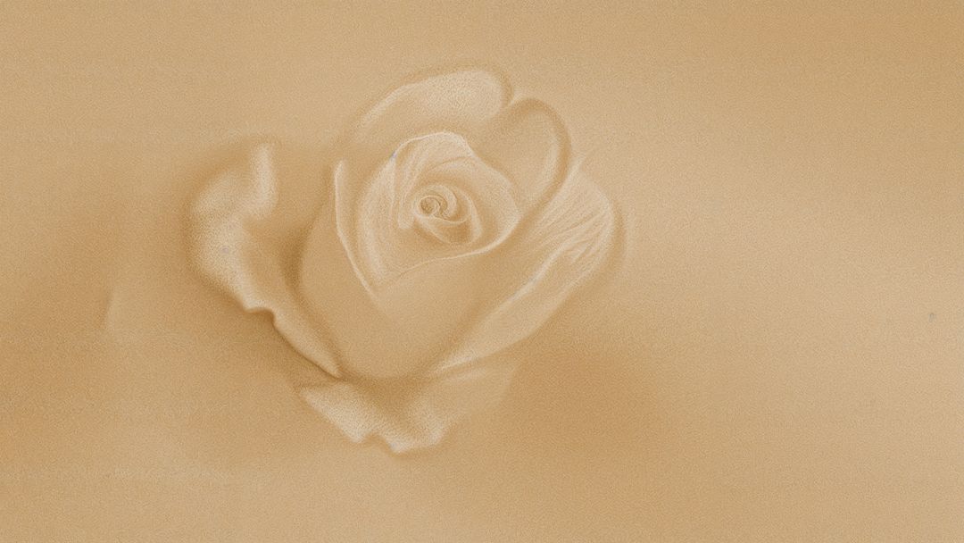 Embossed Rose Emerging from Sand Textured Backdrop