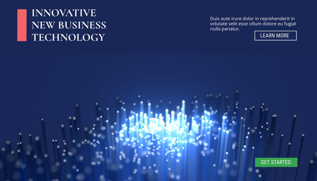 Innovative technology with glowing fiber optic cables