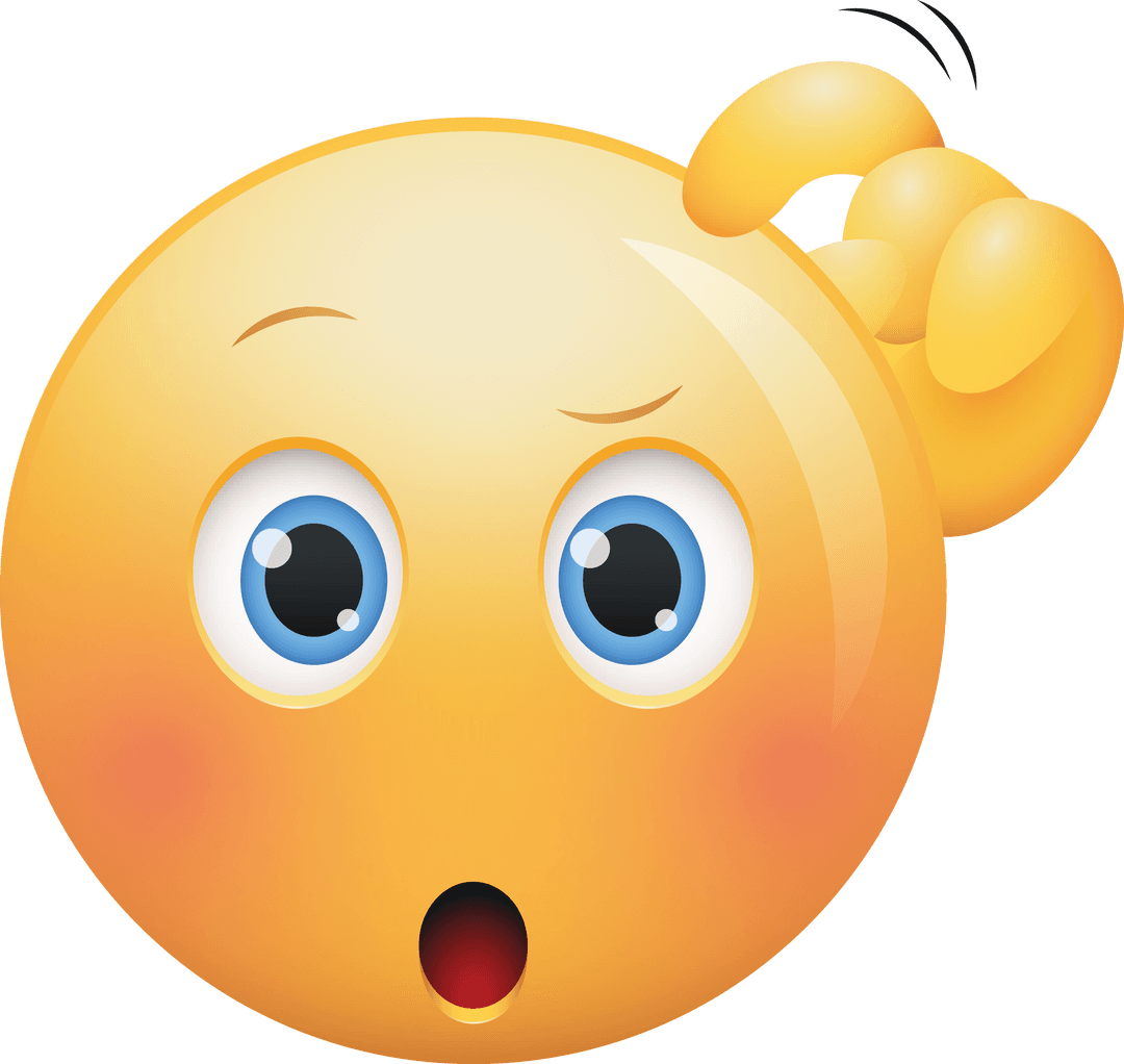 Surprised Emoji Icon on Transparent Background