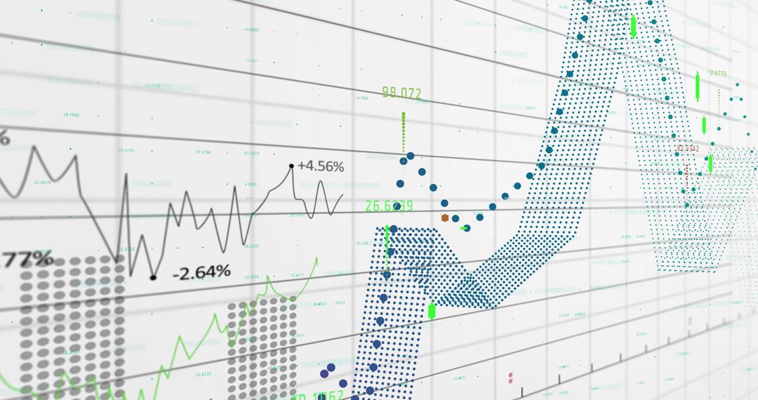 Abstract Financial Data Chart Analysis on Grid Background