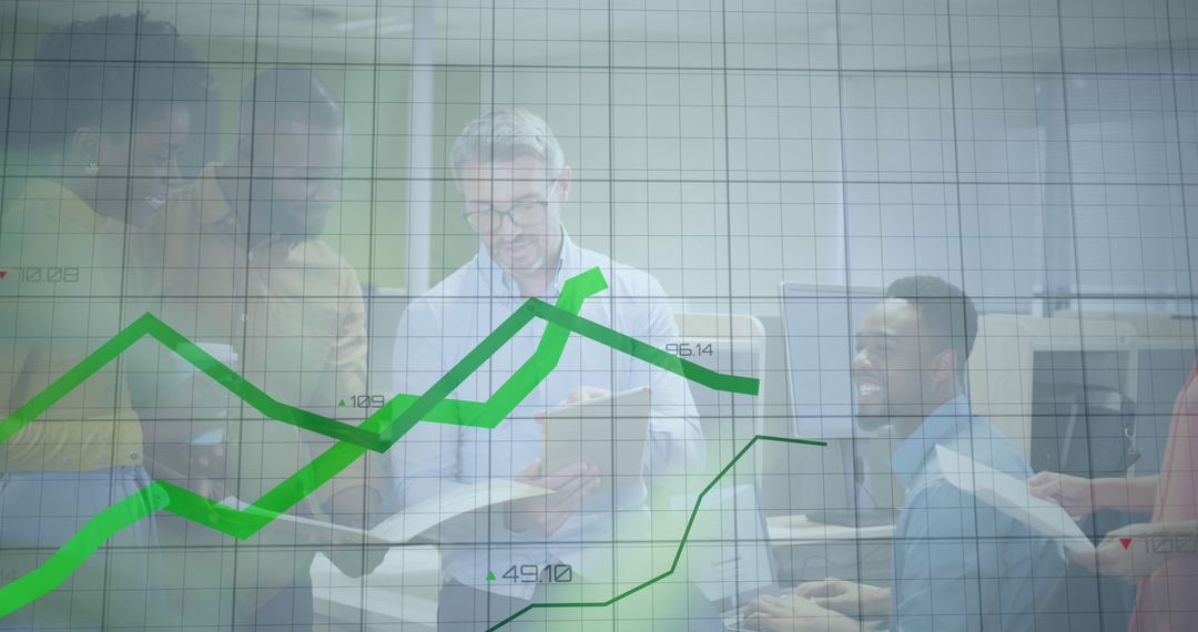 Team Analyzing Financial Data with Growth Charts in Office - Free Images, Stock Photos and Pictures on Pikwizard.com