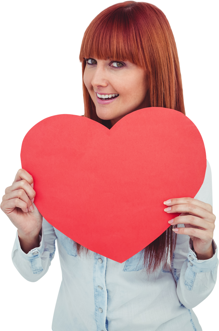 Smiling Woman Holding Red Heart Sign Transparent Background - Download Free Stock Images Pikwizard.com