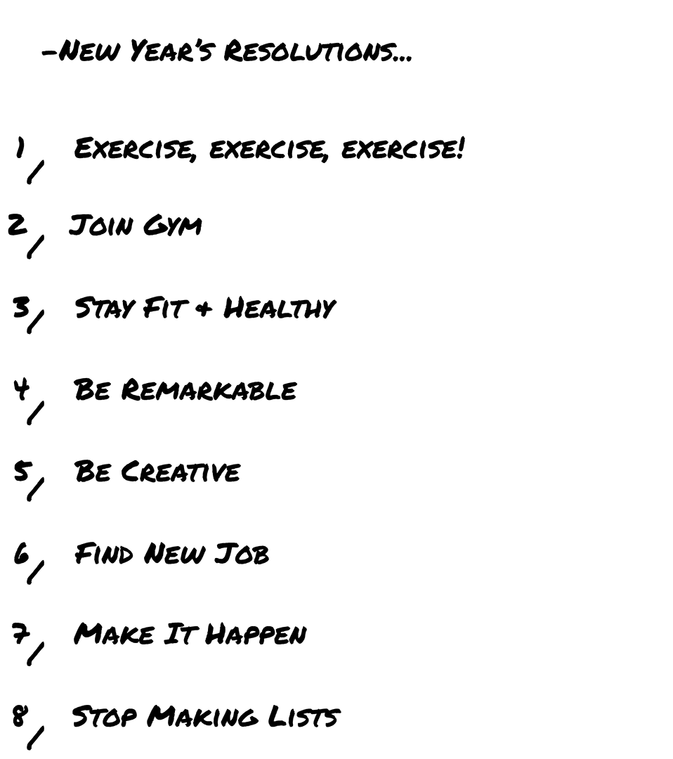 Transparent Illustration of New Year Resolutions List