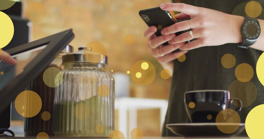 Digital Payment Interaction with Modern Technology Overlay