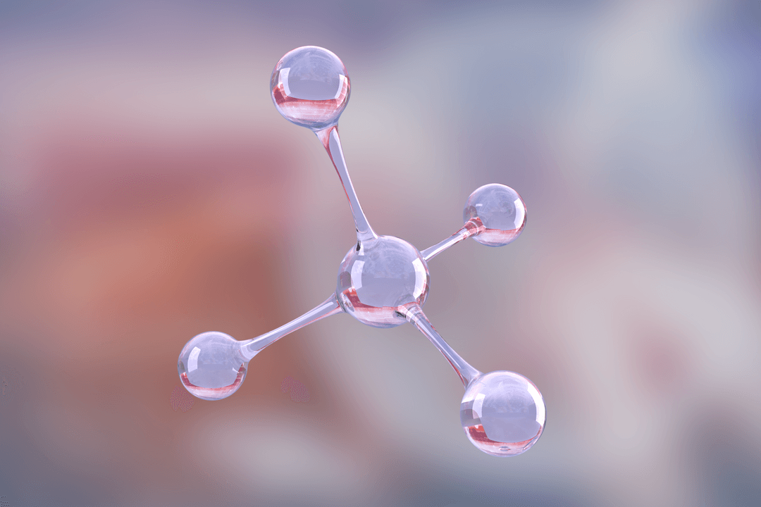 Transparent Molecule Structure on Soft Blur Background Illustration