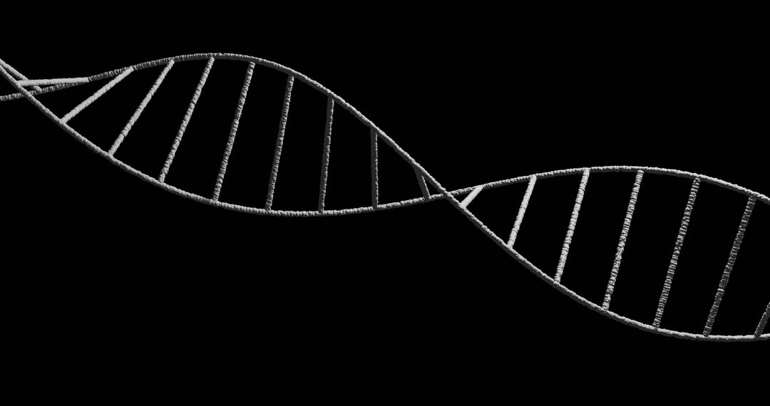Double Helix DNA Strand on Black Background