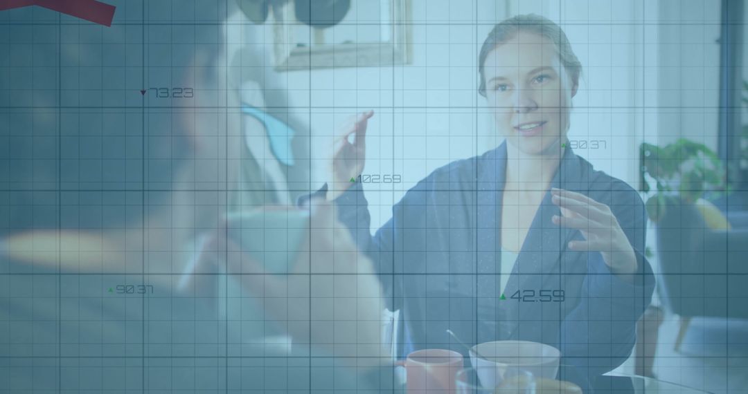 Financial Discussion Amidst Digital Data Overlay