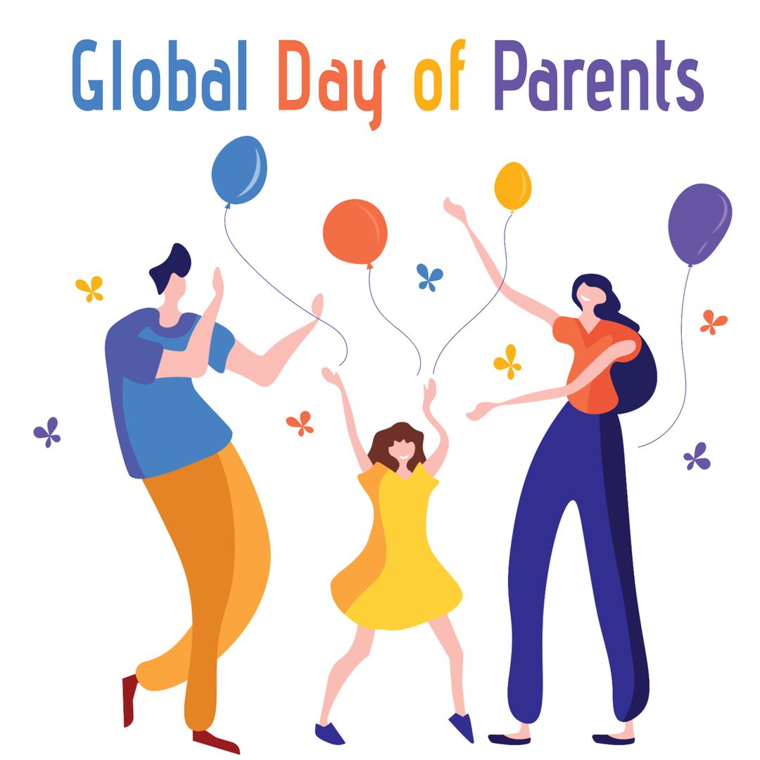 Family Joyfully Celebrating Global Day of Parents with Balloons