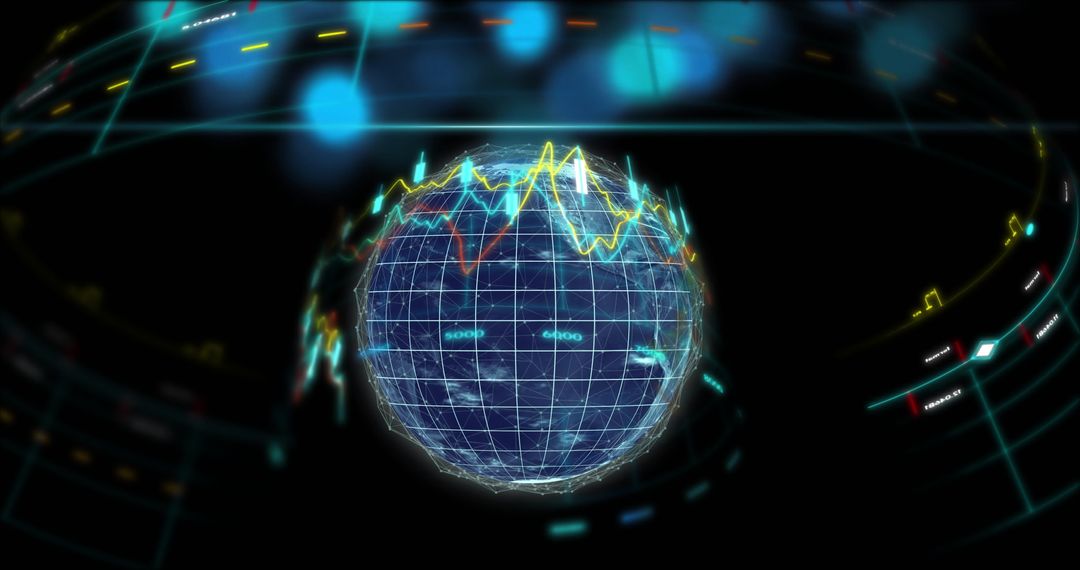 Digital Data Flow Across Globe in Financial Market