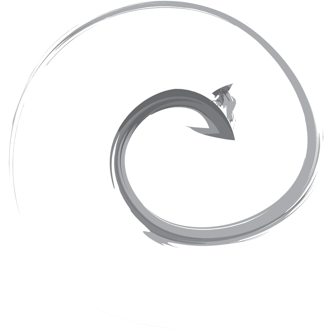 Abstract Grey Swirl Arrow on Transparent Background