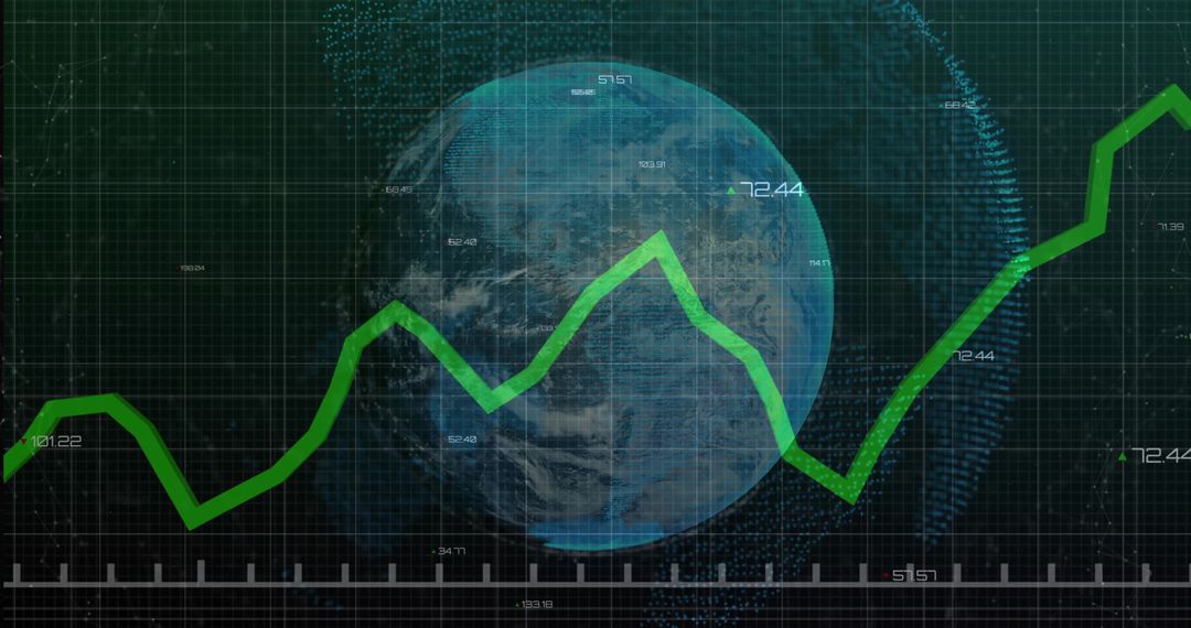 Futuristic Analytics Dashboard with Earth and Green Graph