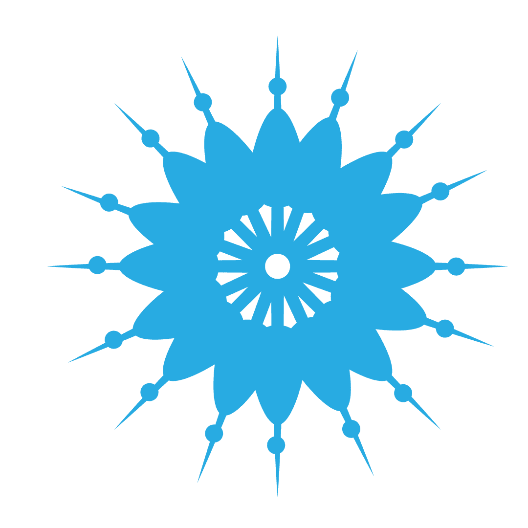 Transparent Blue Snowflake with Intricate Design