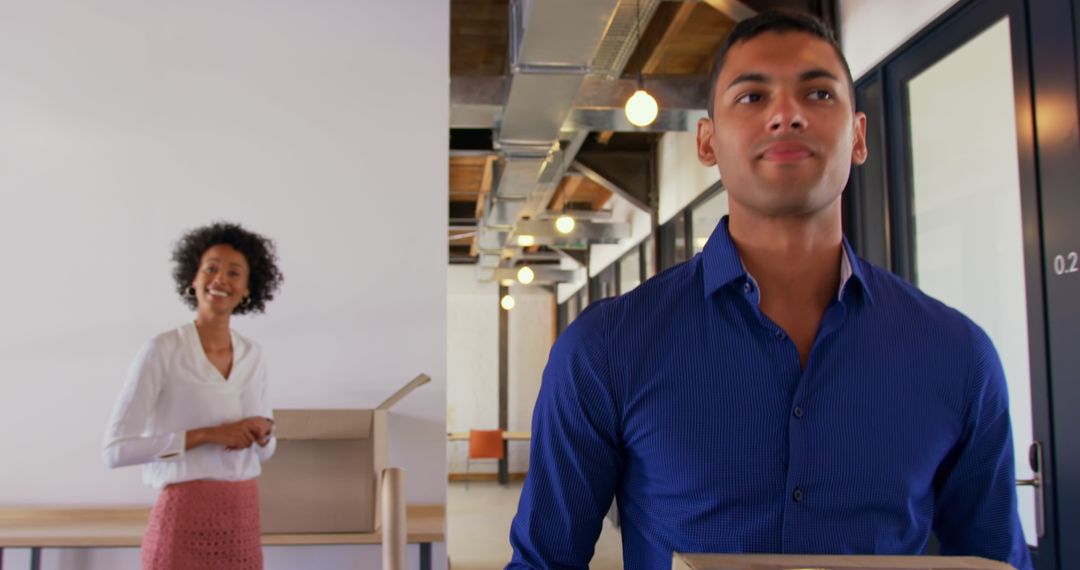 Professionals Navigating Modern Office Environment