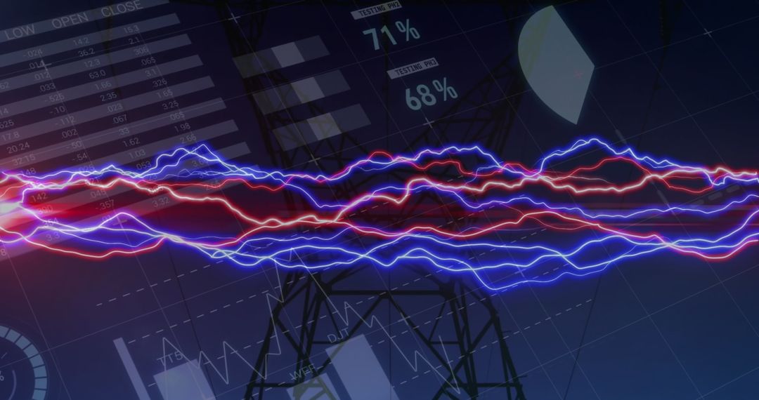Futuristic Energy Statistics and High-Tech Electricity Visualization