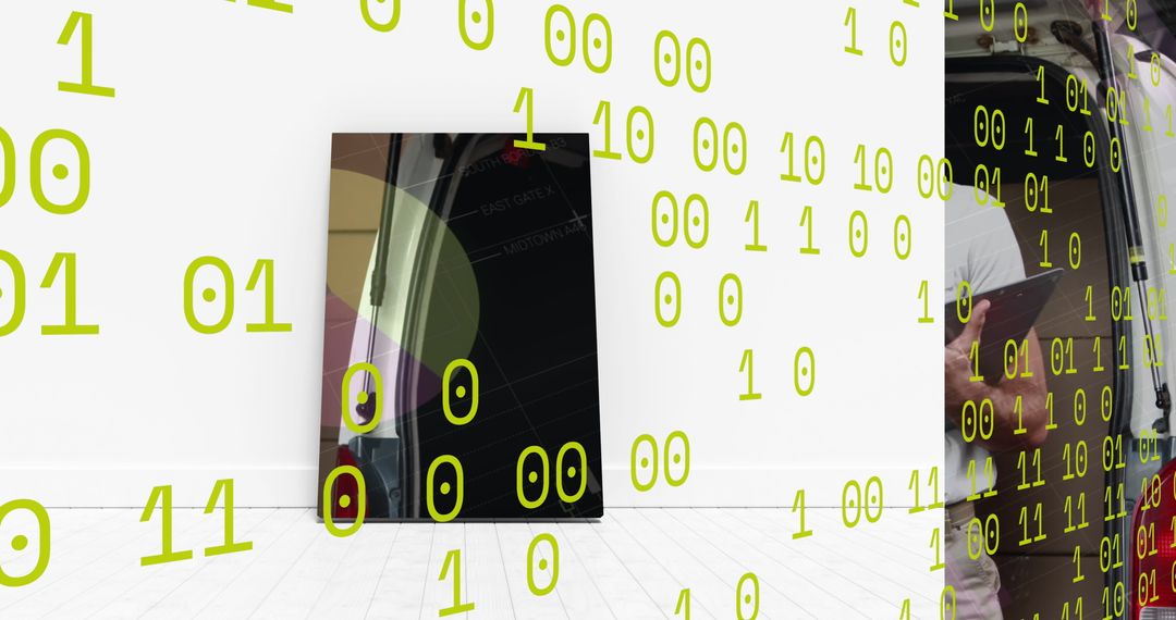 Digital Data Processing Concept with Delivery Man