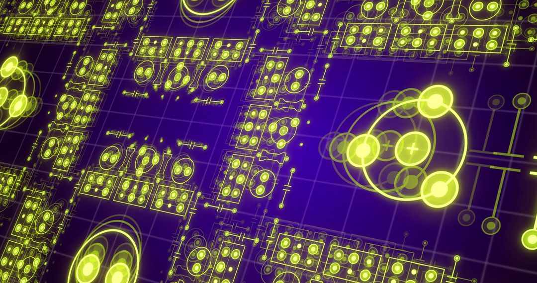 Futuristic Neon Circuit Board Design in Brilliant Violet Hue