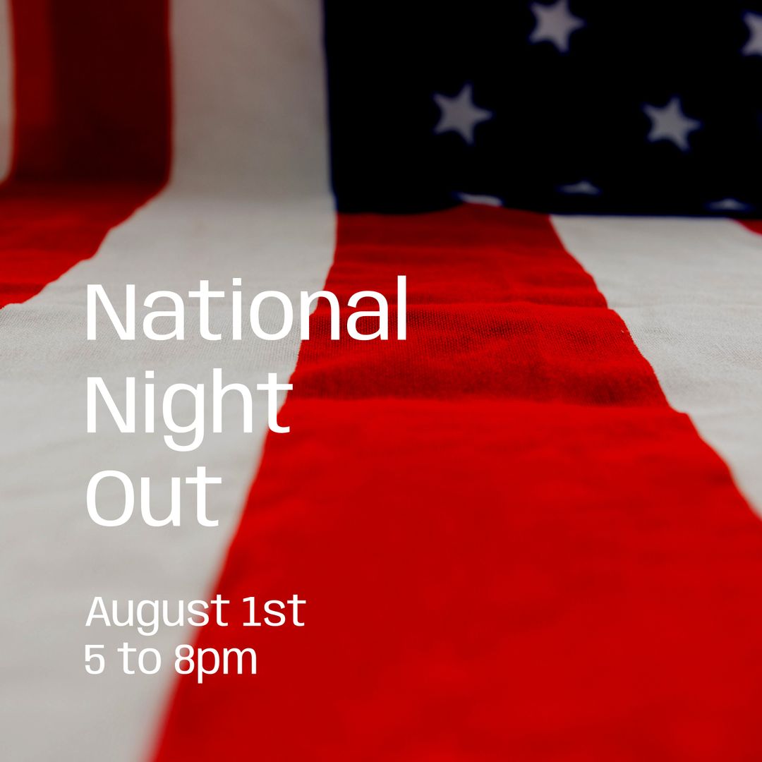 National Night Out Event Poster with American Flag - Download Free Stock Templates Pikwizard.com