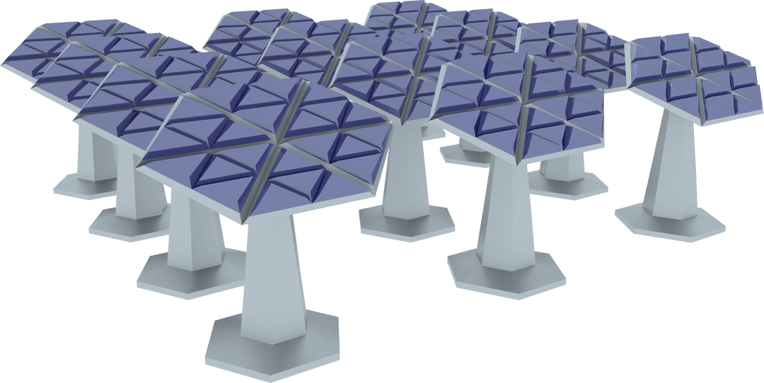 Transparent Array of Hexagon Shaped Solar Panels