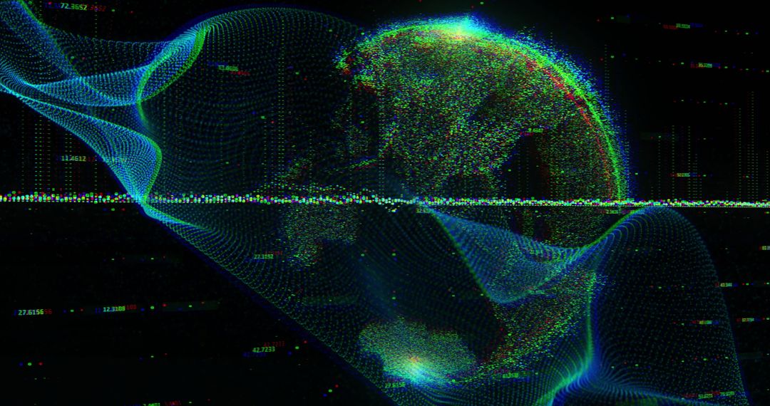 Abstract Digital Earth with Dynamic Light Trails