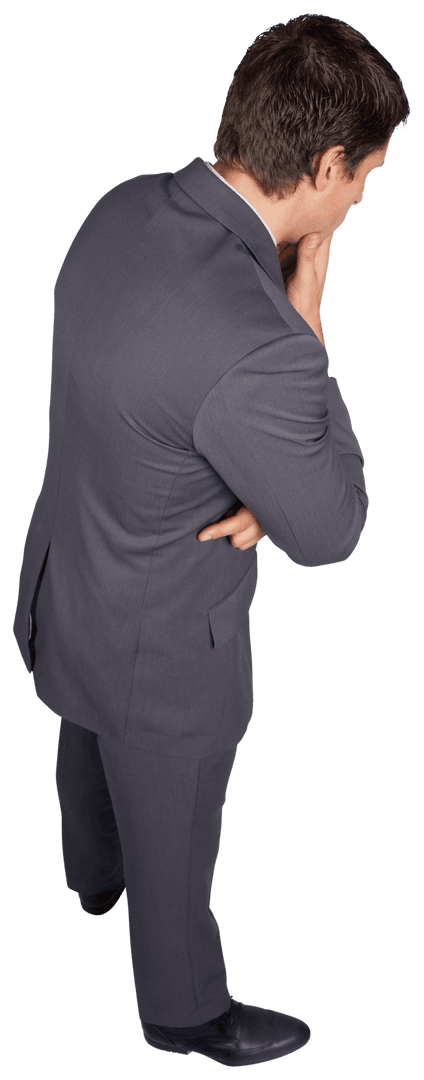 Transparent Businessman Thinking and Contemplating Solutions