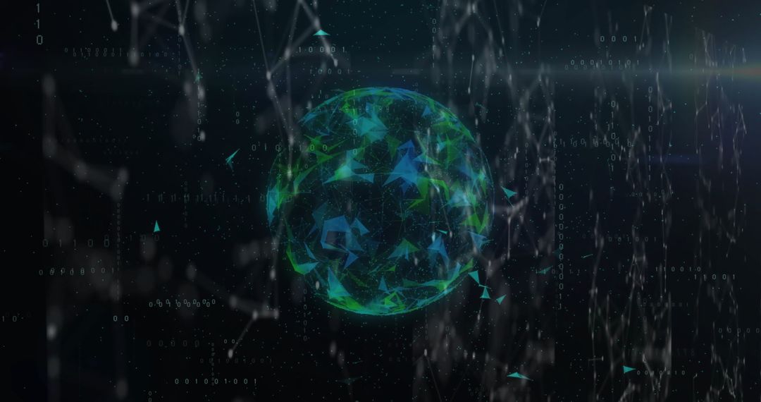 Digital Globe with Global Network Connections and Data Streams