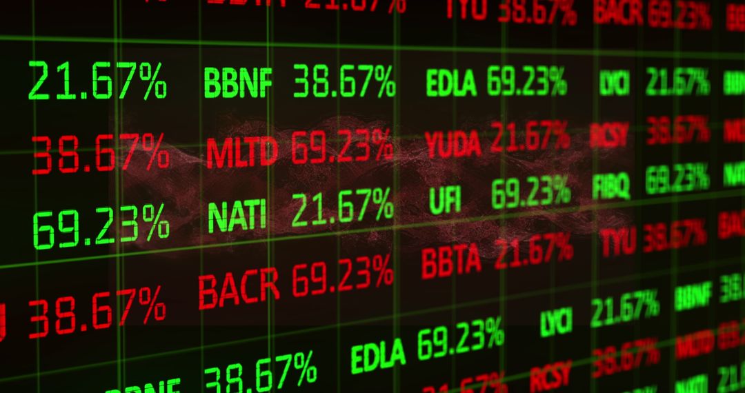 Analytical Stock Market Display Highlights Financial Data
