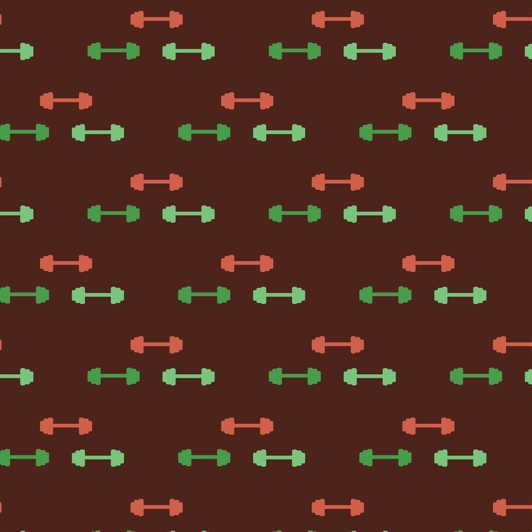 Seamless Icon Pattern Red Green on Transparent Brown Background