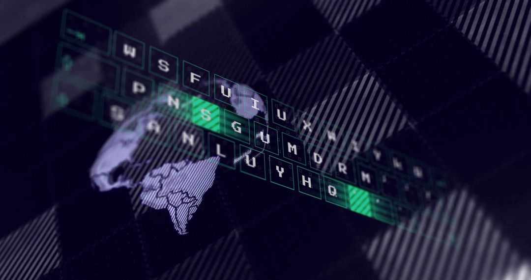 Futuristic Holographic World Map on Interactive Display