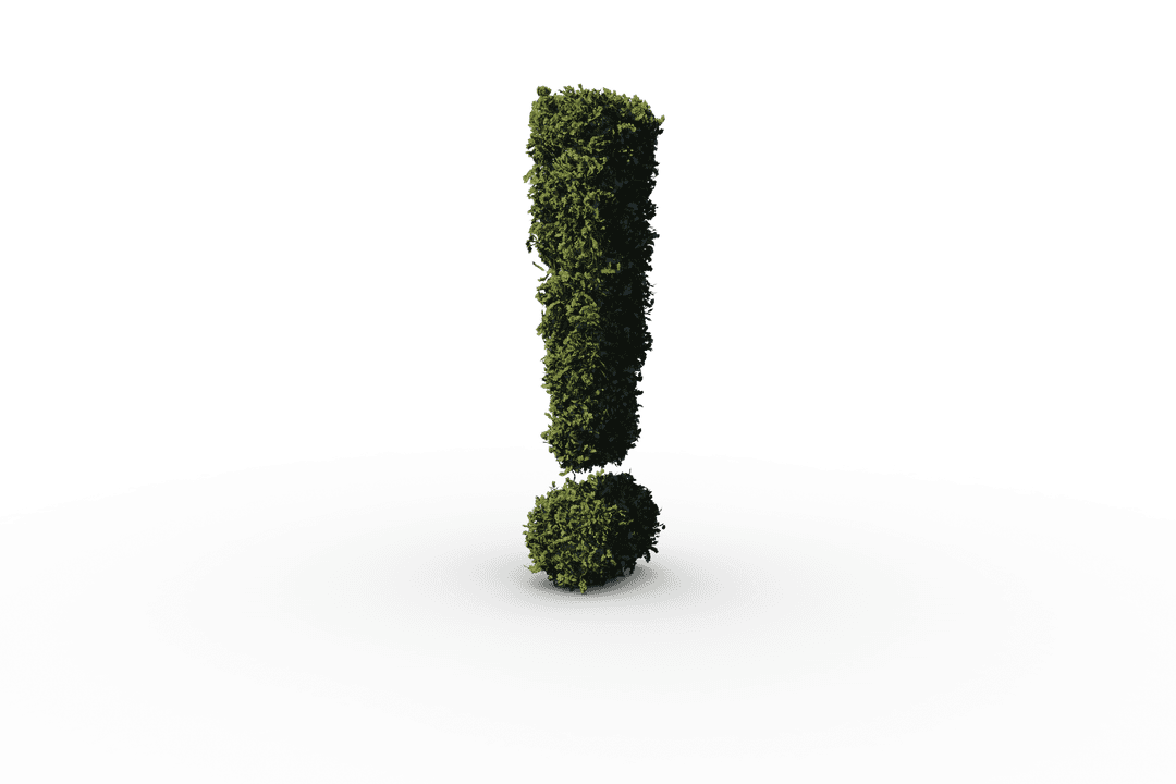 Grass Exclamation Mark on Transparent Background Vector