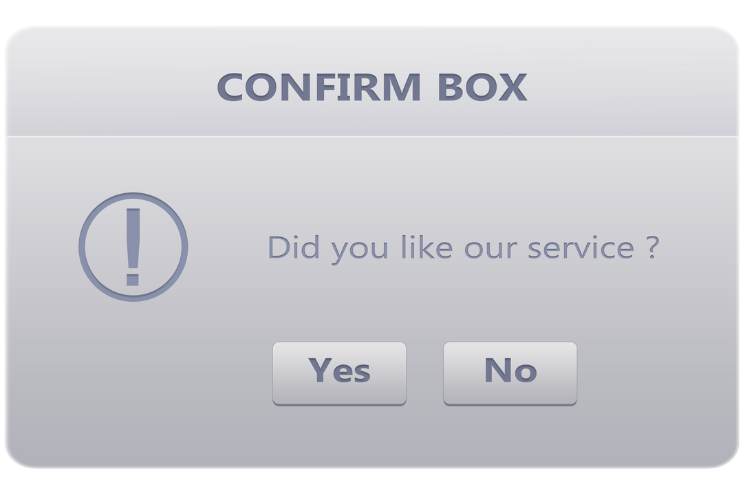 Transparent Gray Notification Window Asking Feedback with Yes and No Buttons - Download Free Stock Images Pikwizard.com