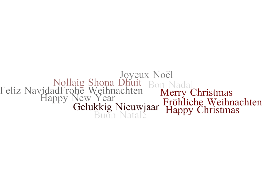 Festive Merry Christmas Vector on Transparent Background