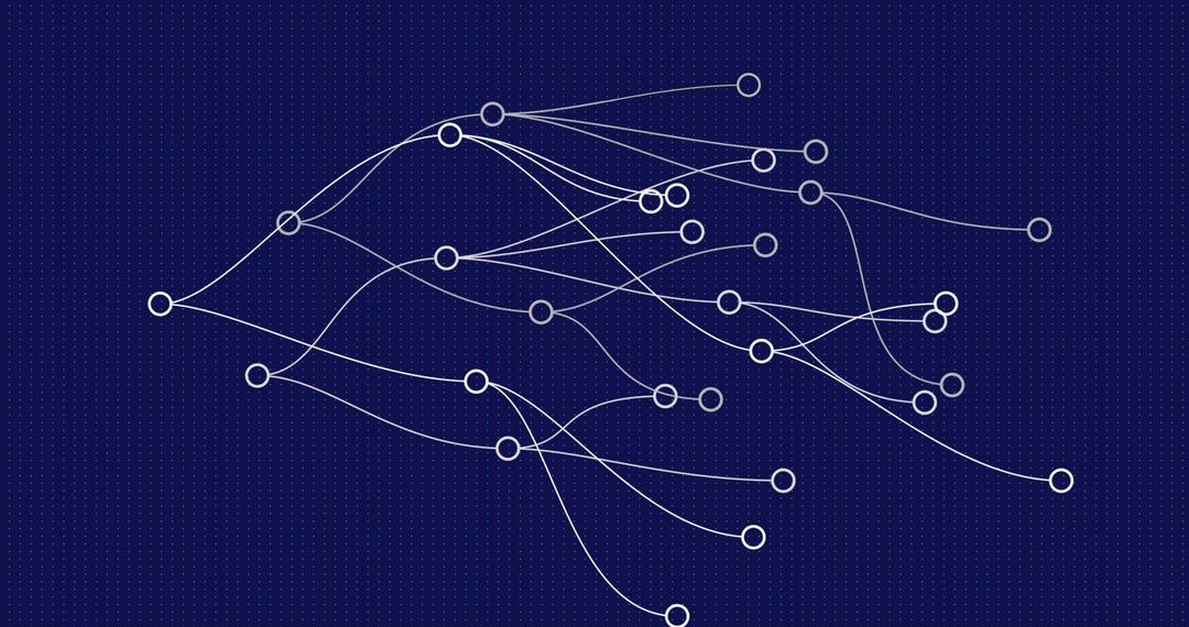 Abstract Interconnected Network Lines on Blue Backdrop