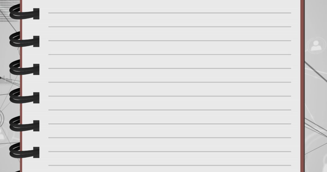 Blank Spiral Notebook with Digital Interface Background