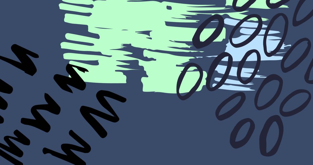 Abstract Shapes and Textures on Blue Background