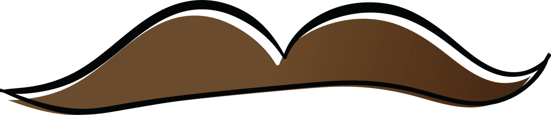 Stylish Brown Abstract Moustache Shape Illustration on Transparent