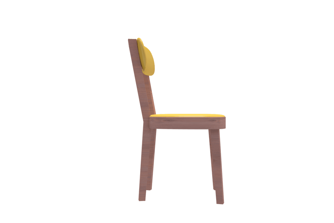 Transparent Modern Wooden Chair with Yellow Cushion