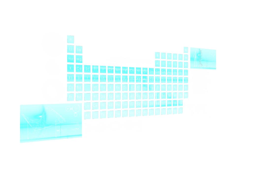 Transparent Periodic Table with Scope and Digital Elements