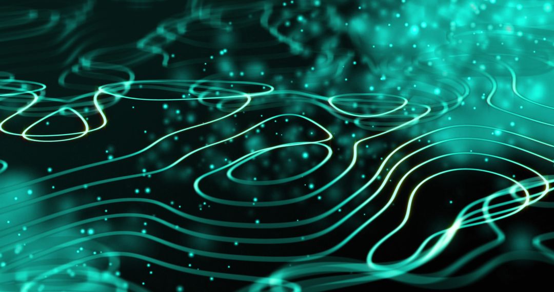 Abstract Green Wireframe Network with Digital Connections