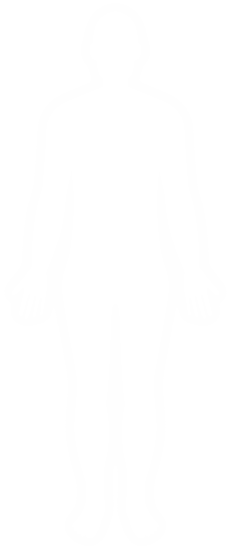 Transparent Shiny Silhouette of Man Standing on Plain Background