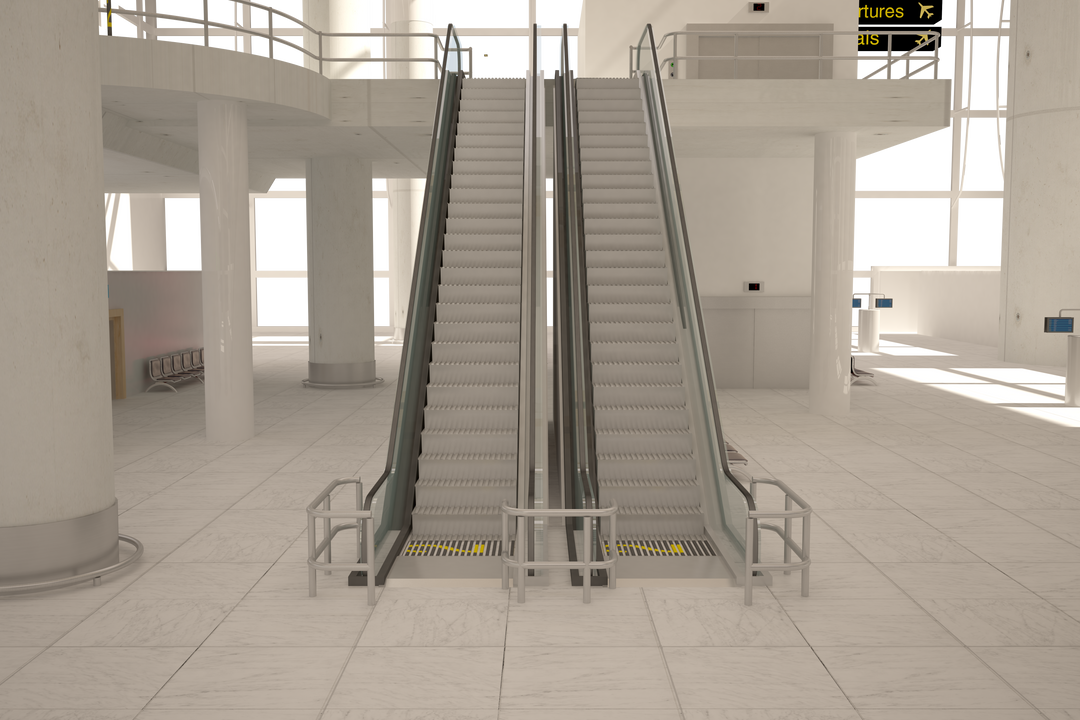 Interior of Modern Airport with Escalators on Transparent Background - Download Free Stock Images Pikwizard.com