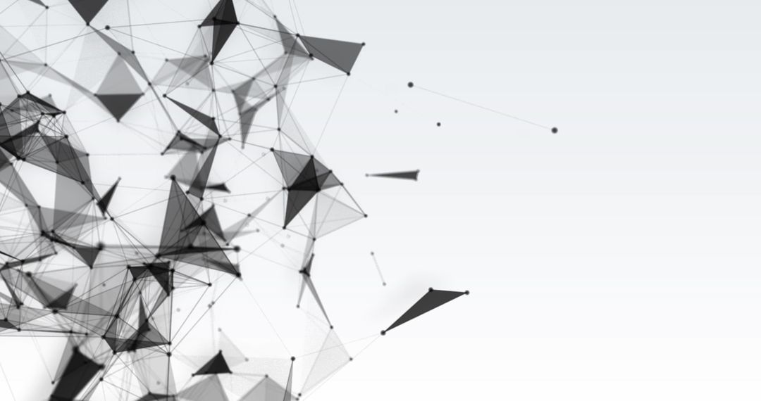 Abstract 3D Plexus Network with Flowing Connections on White Background