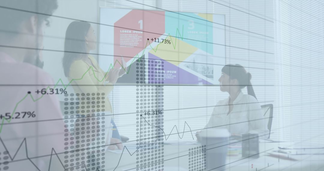 Digital Financial Data Interacting with Multicultural Business Team