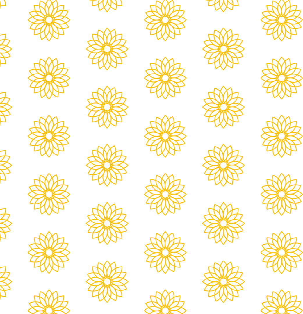 Yellow Flower Pattern on Transparent Background